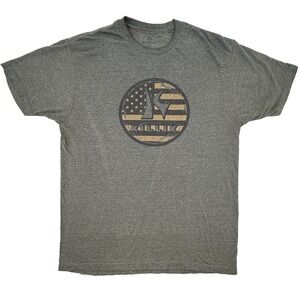 Killik Graphic T Shirt Mens Large Gray Green American Flag Logo Golf Casual Tee
